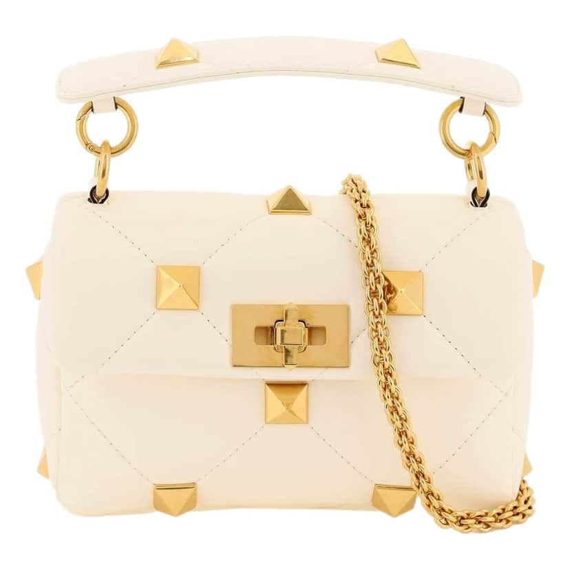 Valentino Garavani Valentino Garavani Roman Stud Small Crossbody Bag Ivory Nappa Leather Other Leather Never worn - Front View