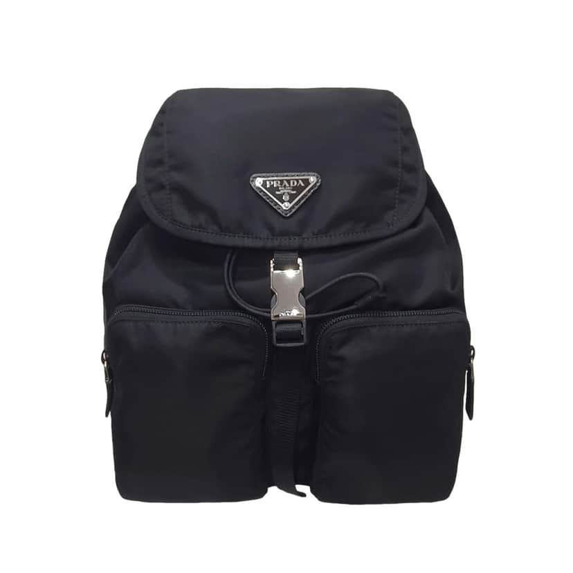 Prada Prada Re-Nylon Black Drawstring Small Rucksack Backpack Black Never worn - Front View