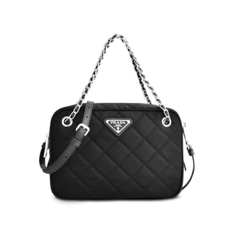 Prada Prada Re-Edtion Nylon Quilted Black Triangle Logo Crossbody Bag Black Never worn - Front View