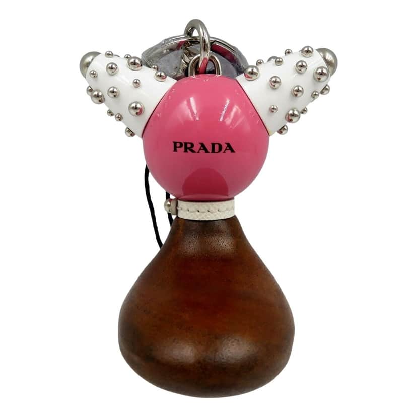 Prada Prada Pradamalia Trick Robot Wood and Metal Begonia Pink Bag Charm Pink Leather Never worn - Front View