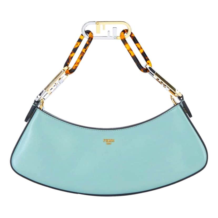 Fendi Fendi O'Lock Swing Tiffany Blue Calf Leather Small Hobo Shoulder Bag Blue Leather Never worn - Front View