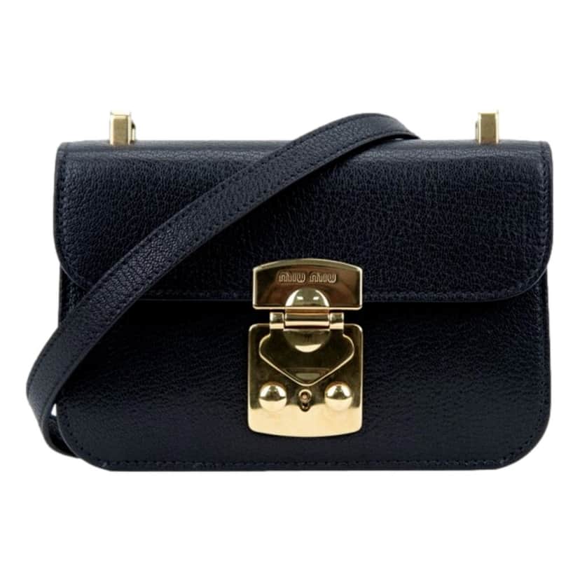 Miu Miu Miu Miu Madras Black Leather Crossbody Bag Black Leather Never worn - Front View