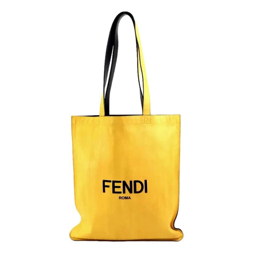 Fendi Fendi Pack Large Shopping Tote Yellow Box Leather Bag Yellow Leather Never worn - Front View