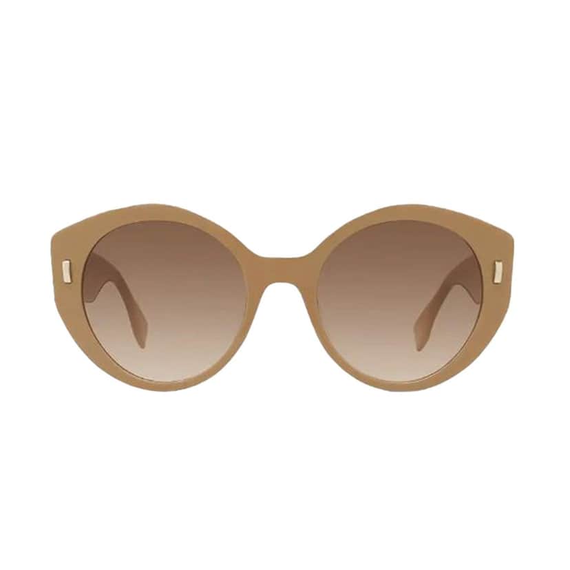 Fendi Fendi First Dark Beige Acetate Round Frame Tinted Sunglasses Beige Never worn - Front View