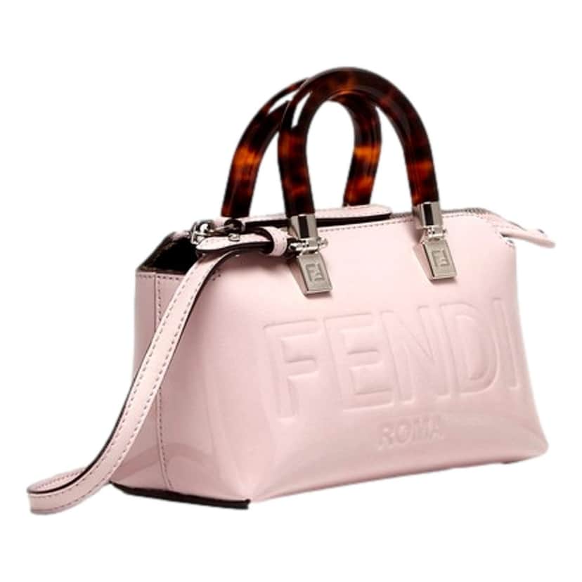 Fendi Fendi By The Way Mini Boston Bag Light Pink Patent Leather Top Handle Pink Leather Never worn - Front View