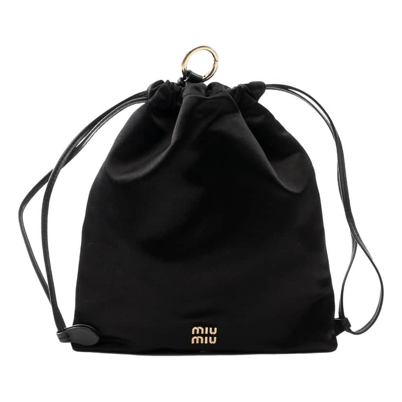 Miu Miu Miu Miu Duchesse Satin Mini Pouch Bag in Black Black Satin Never worn - Front View