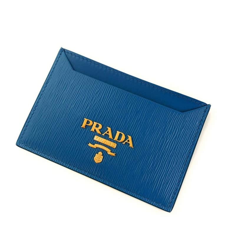 Prada Prada Vitello Move Cobalt Blue Leather Small Card Case Wallet Blue Leather Never worn - Front View
