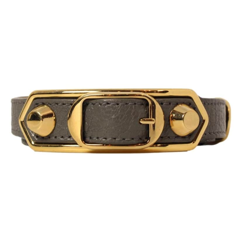 Balenciaga Balenciaga Arena Triple Wrap Bracelet Dark Grey Studded Leather Small Other Leather Never worn - Front View