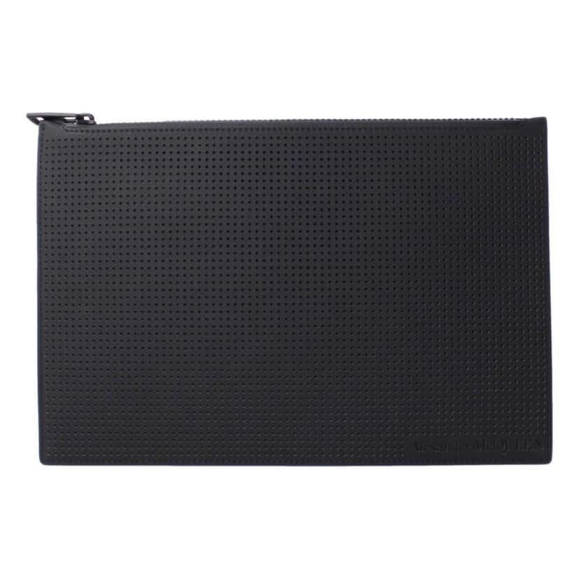 Alexander McQueen Alexander McQueen Black Leather Perforated Flat Pouch Black Leather Good condition - Front View