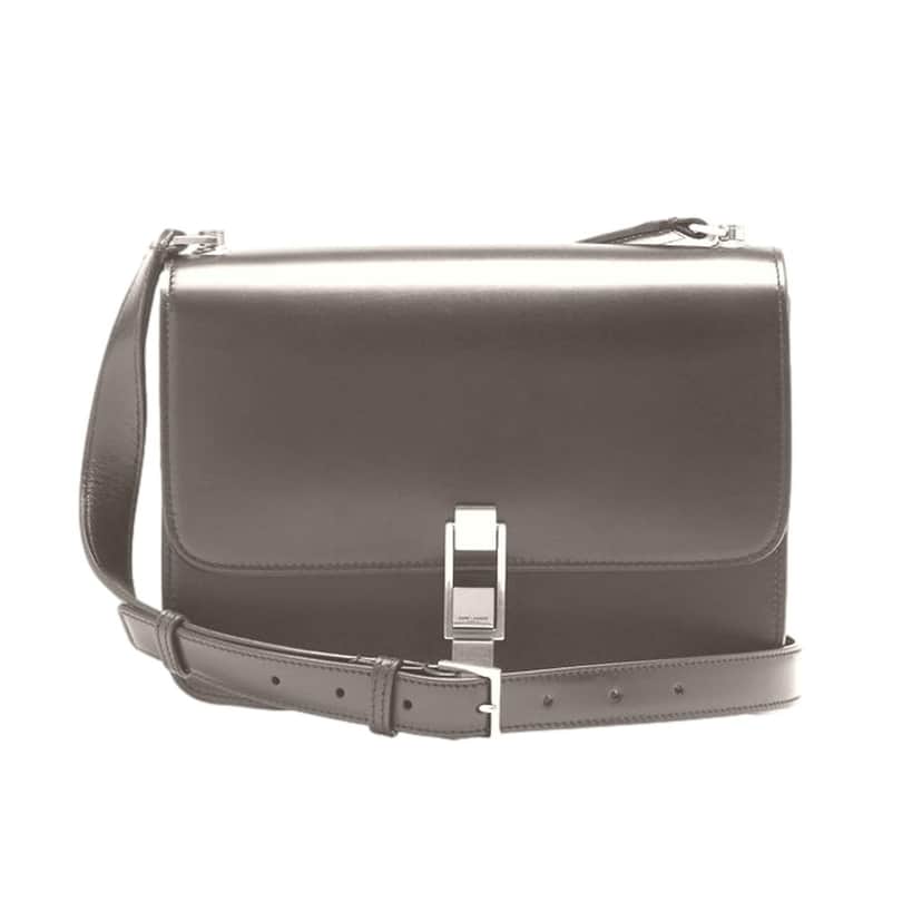 Saint Laurent Saint Laurent Carre Taupe Ultra Soft Calf Leather Shoulder Bag Silver Leather Good condition - Front View