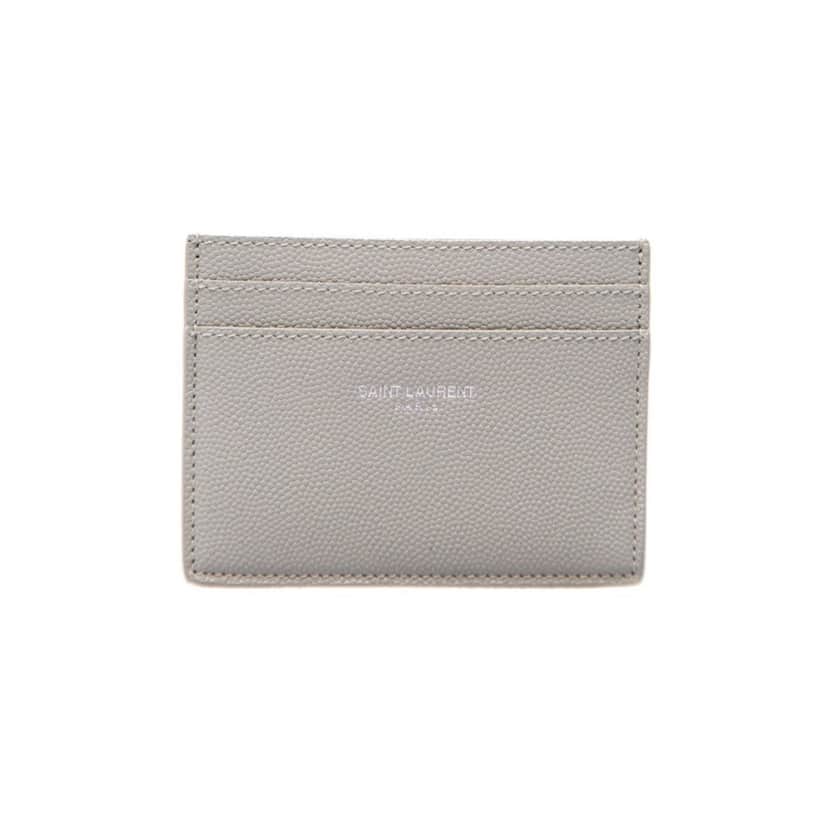 Saint Laurent Saint Laurent Grey Grain de Poudre Leather Credit Card Case Wallet Grey Leather Good condition - Front View