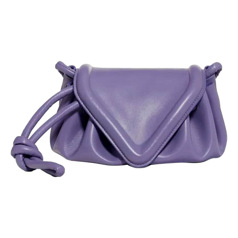 Bottega Veneta Bottega Veneta Beak Small Crossbody Bag Lavender Nappa Leather Designer Handbag Purple Leather Never worn - Front View