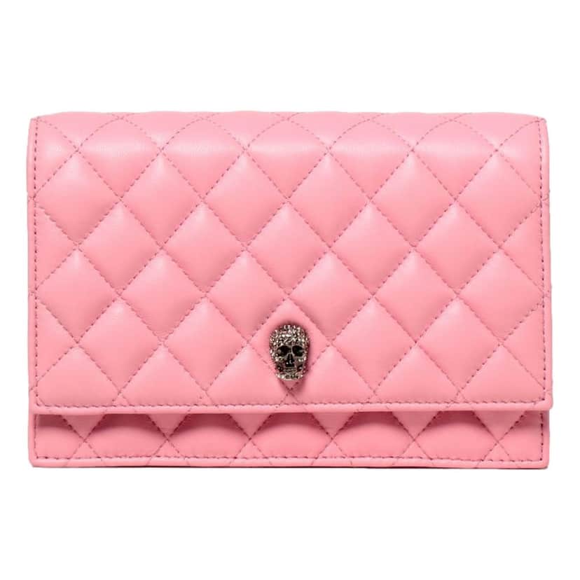 Alexander McQueen Alexander McQueen Pink Quilted Leather Skull Shoulder Bag Pink Leather Never worn - Front View