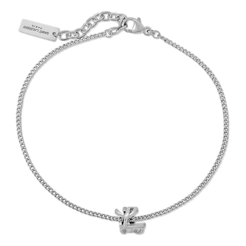 Saint Laurent Saint Laurent Monogram Twist Silver Metal Chain Bracelet Silver Never worn - Front View