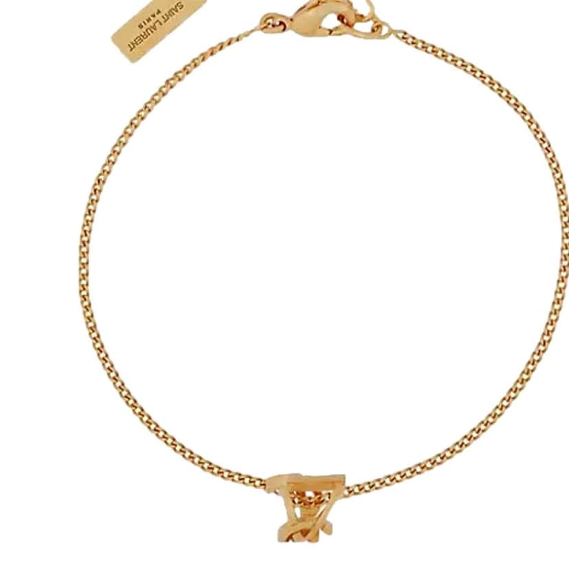 Saint Laurent Saint Laurent Monogram Twist Gold Metal Chain Bracelet Gold Good condition - Front View