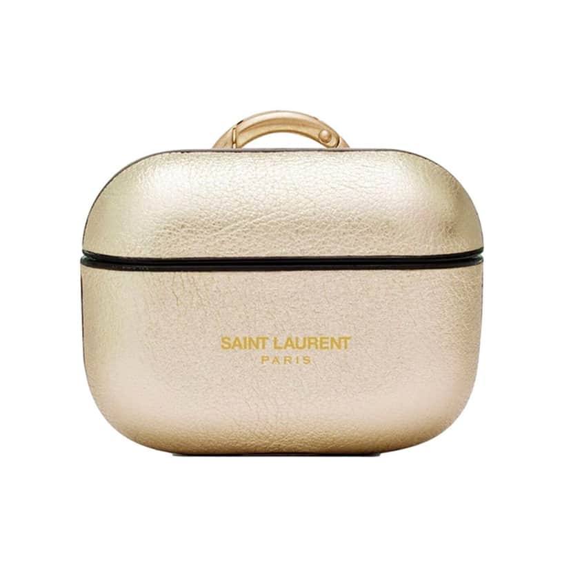 Saint Laurent Saint Laurent Metallic Gold Leather Airpods Pro Case Gold Leather Never worn - Front View