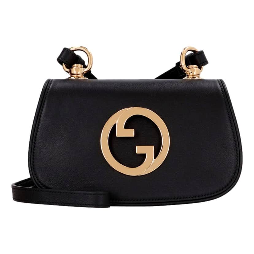 Gucci Gucci Blondie GG Mini Bag Web Stripe Strap Small Crossbody Black Canvas Never worn - Front View