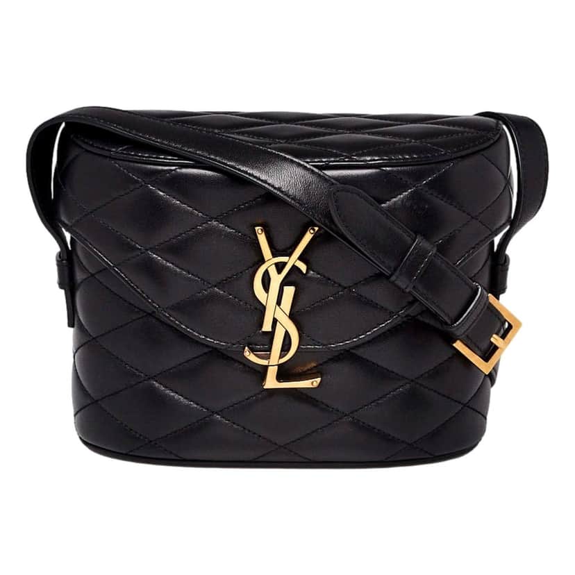 Saint Laurent Saint Laurent June Quilted Leather Crossbody Bag in Black with Gold Hardware YSL Closure Black Leather Never worn - Front View