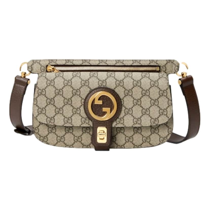 Gucci Gucci GG Supreme Blondie Belt Bag Brown Beige Canvas Size 95 Brown Canvas Never worn - Front View