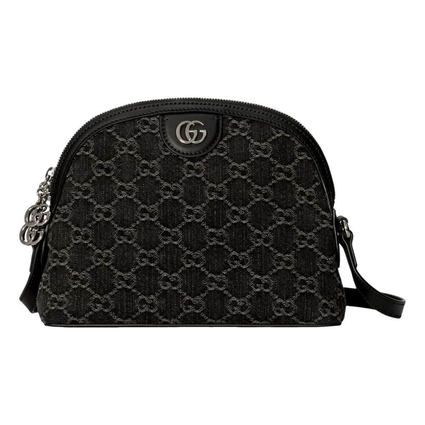 Gucci Gucci Ophidia Dome GG Denim Black Shoulder Bag Black Cotton Never worn - Front View