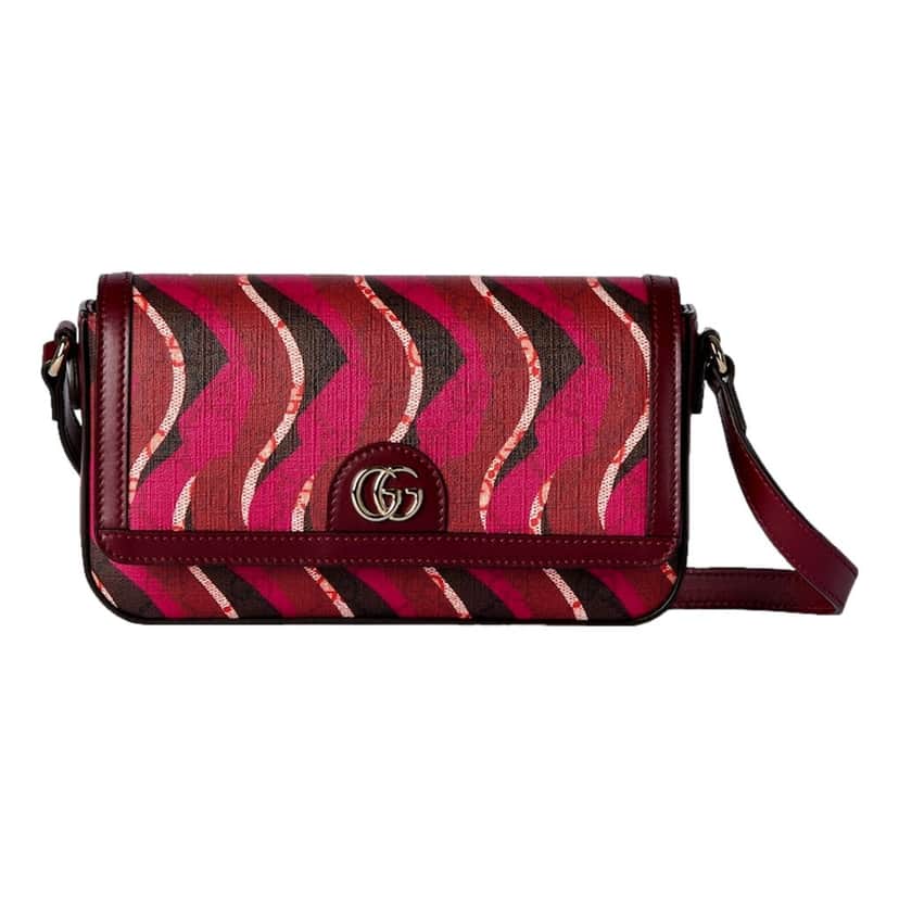 Gucci Gucci Printed Red Snake Mini Supreme Crossbody Bag Red Leather Never worn - Front View