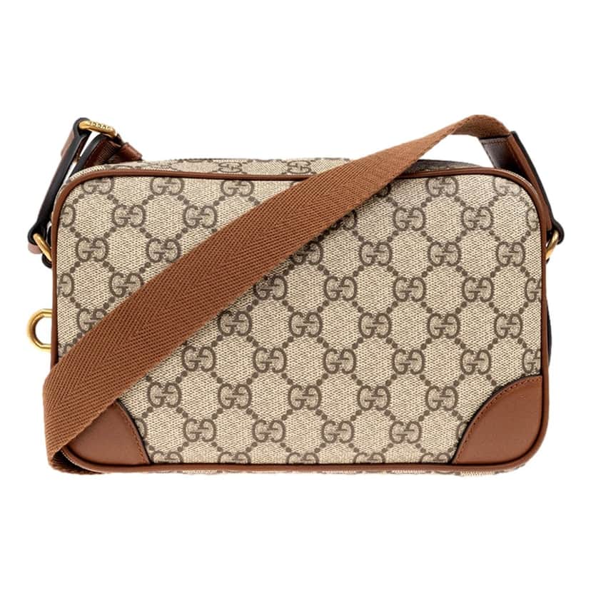 Gucci Gucci GG Supreme Canvas Brown Leather Camera Bag Crossbody Brown Canvas Good condition - Front View
