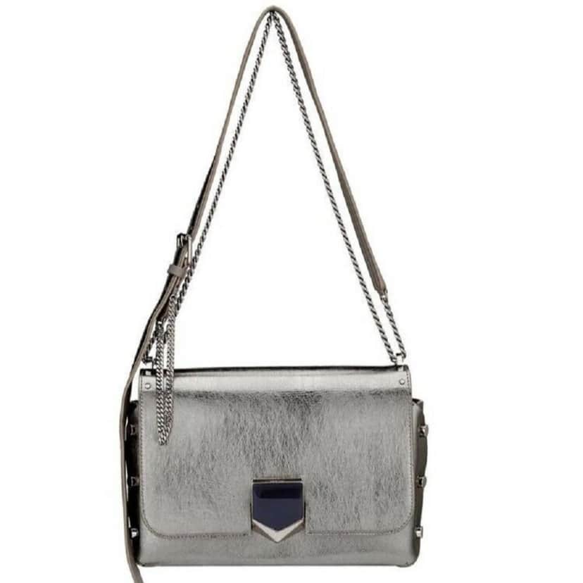 Jimmy Choo Jimmy Choo Metallic Silver Lockett Crossbody Shoulder Bag Silver Leather Good condition - Front View