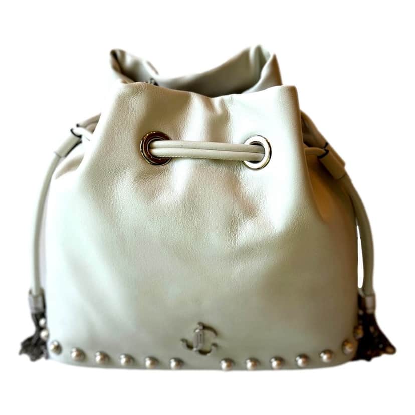 Jimmy Choo Jimmy Choo Marcheline Pearl Small Bucket Crossbody Bag Ivory White Leather Never worn - Front View