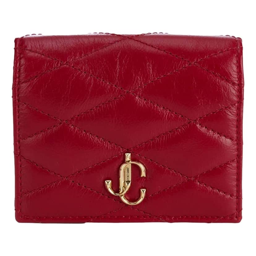 Jimmy Choo Jimmy Choo Farone Raspberry Red Leather Card Case Folding Wallet Red Leather Never worn - Front View
