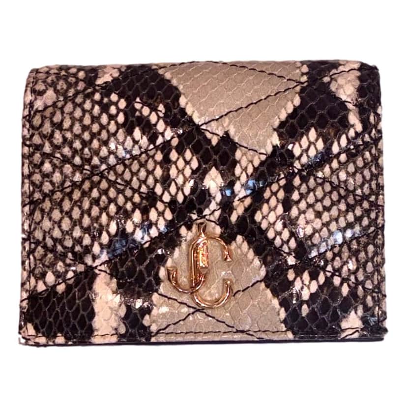 Jimmy Choo Jimmy Choo Farone Animal Print Leather Card Case Wallet Brown Leather Never worn - Front View