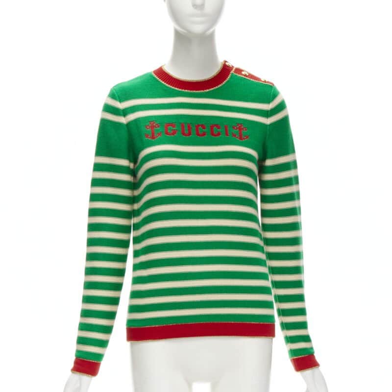 Gucci Sailor Intarsia Green Cotton Never worn - Front View
