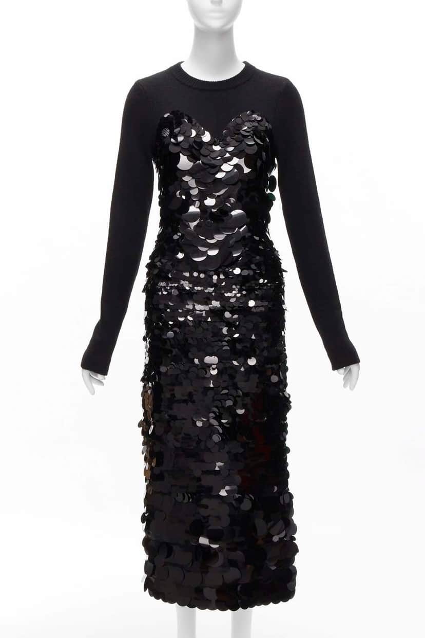 Altuzarra Gradient Cocktail Dress Black Wool Very good condition - Front View