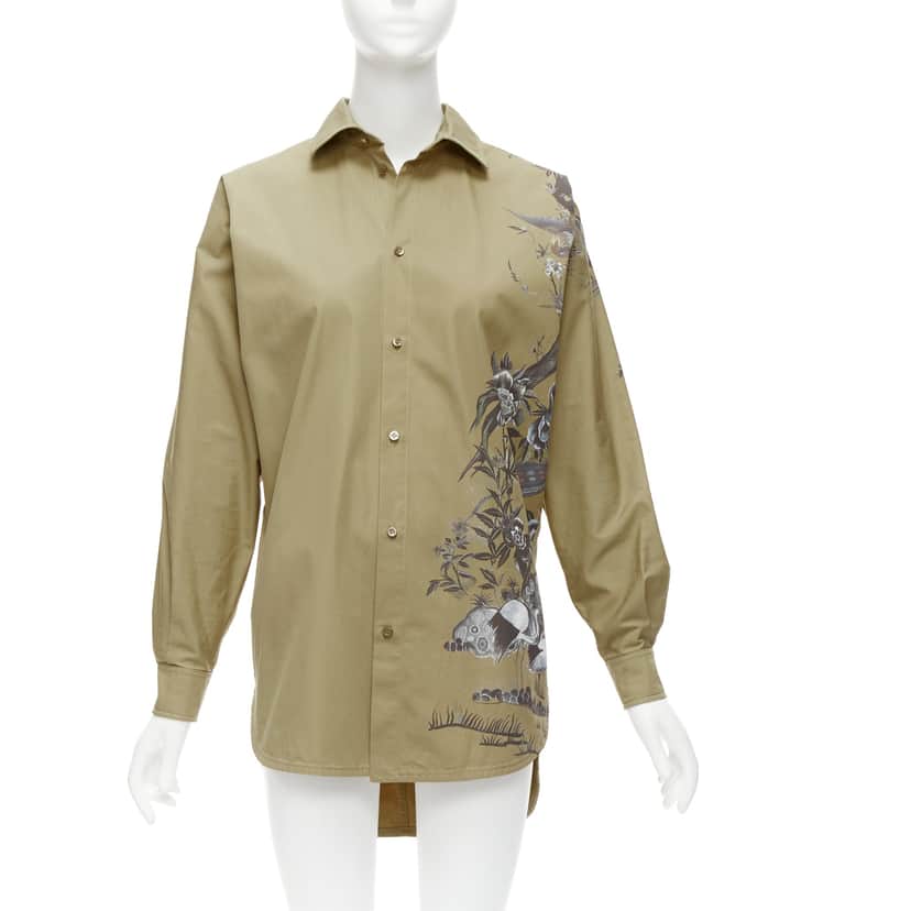 Dior Jardin Dhiver Dress Khaki Cotton Very good condition - Front View