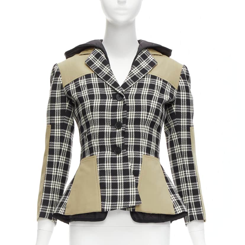 Dior Black White Wool Jacket Black Wool Never worn - Front View