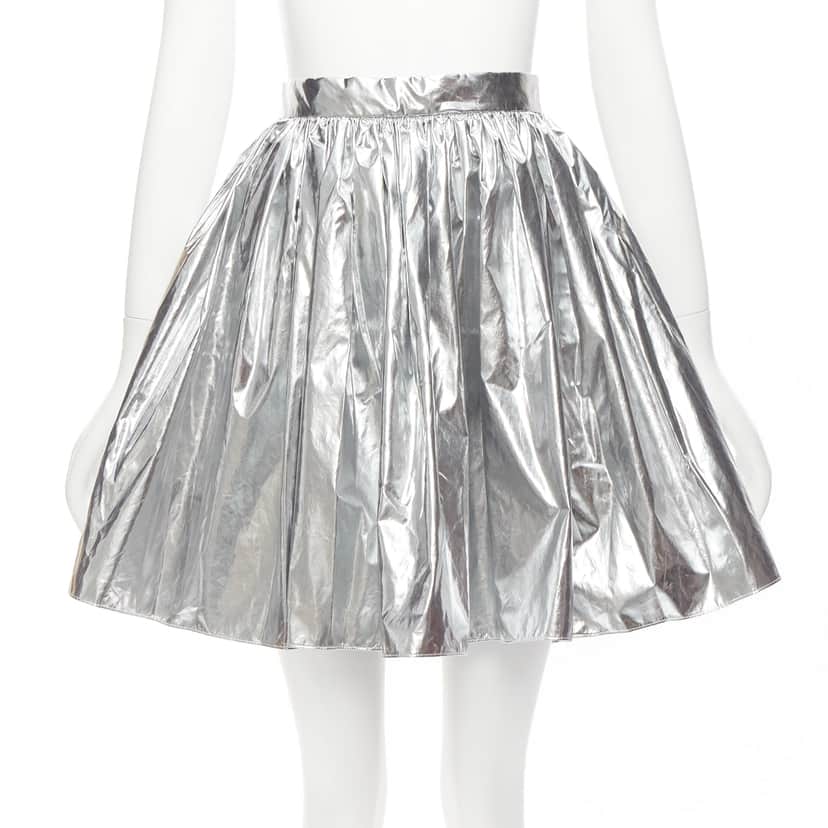 Alexander McQueen Silver Circle Skirt Silver Polyester Very good condition - Front View