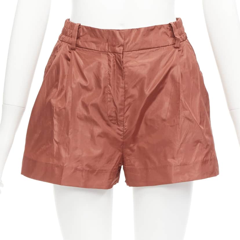 Valentino Garavani Brick Silk Shorts Red Silk Very good condition - Front View