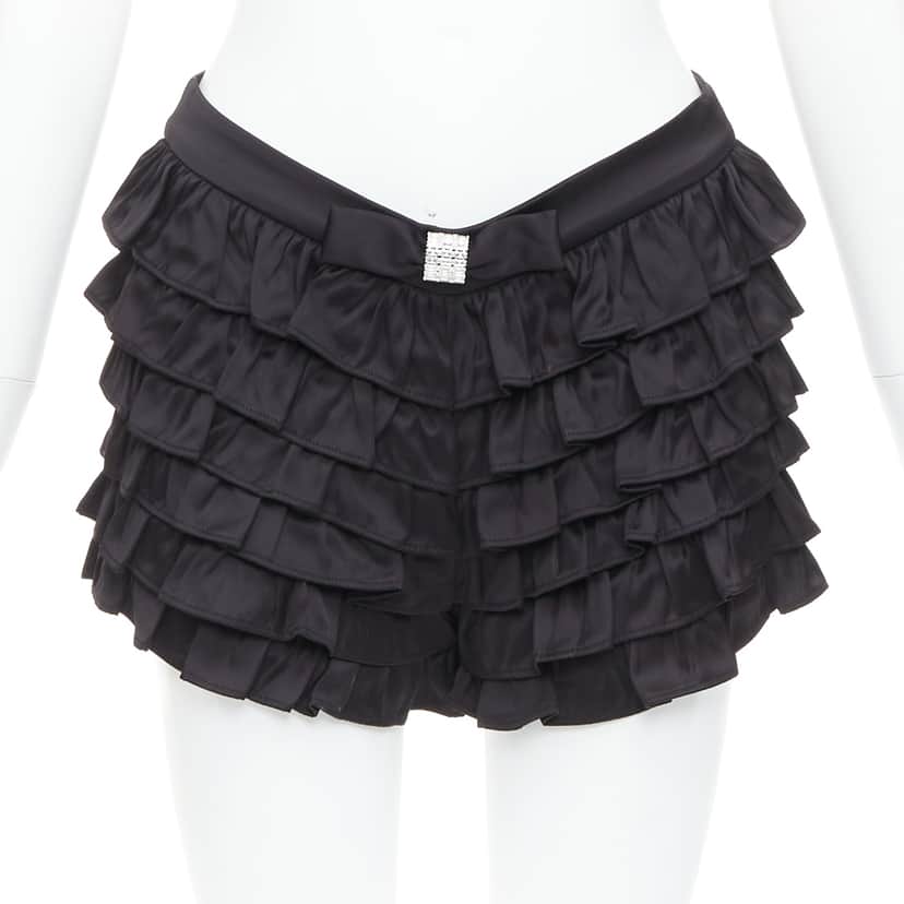 Shushu Tong Ruffle Bow Shorts Black Viscose Very good condition - Front View