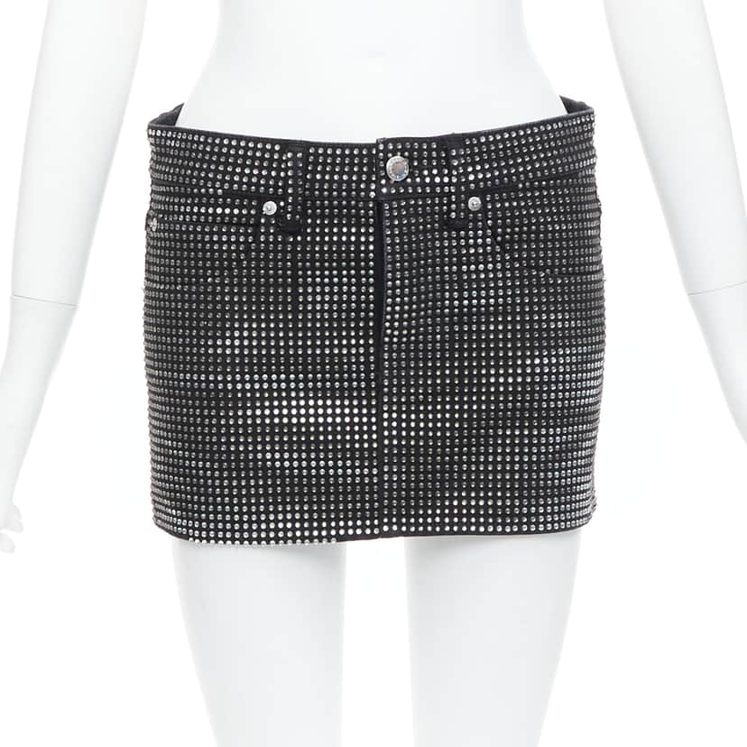 Alexander Wang Crystal Mini Skirt Black Cotton Very good condition - Front View