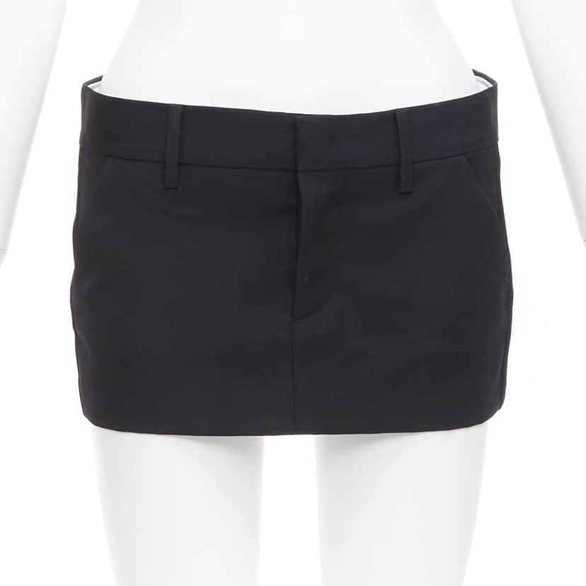 Dsquared2 Micro Wool Skirt Black Wool Very good condition - Front View