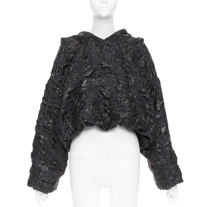 Valentino 3D Jacquard Hoodie Black Polyester Very good condition - Front View