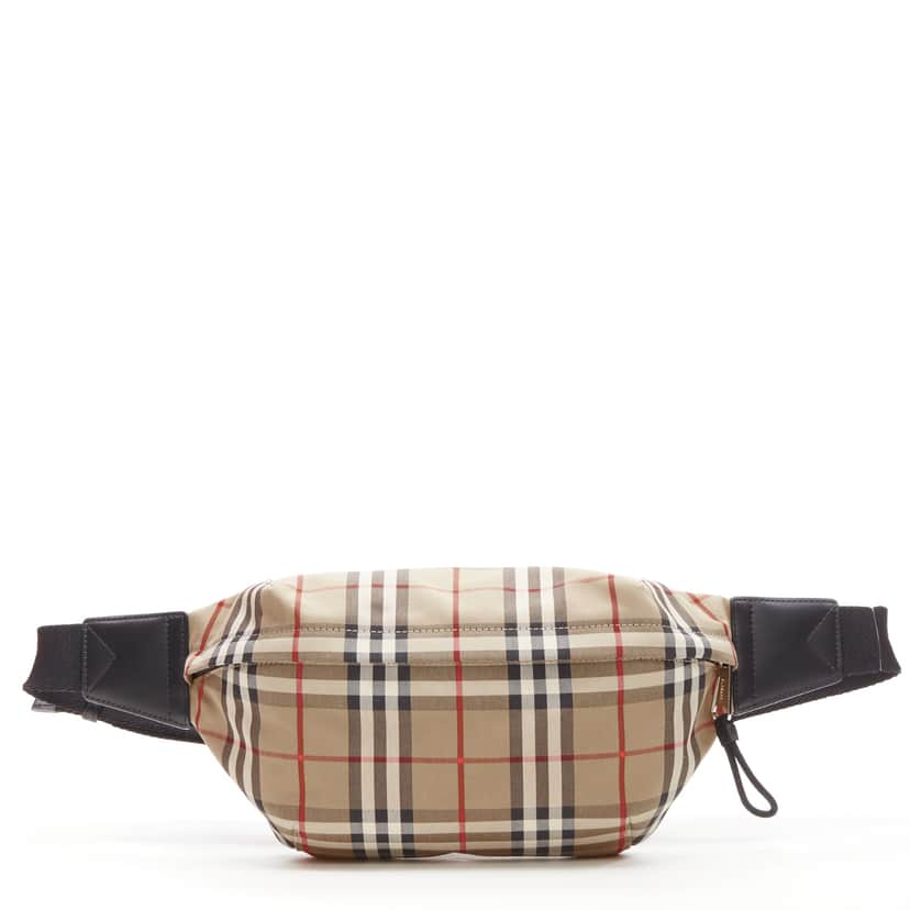 Burberry Checkered Bum Bag Brown Never worn - Front View