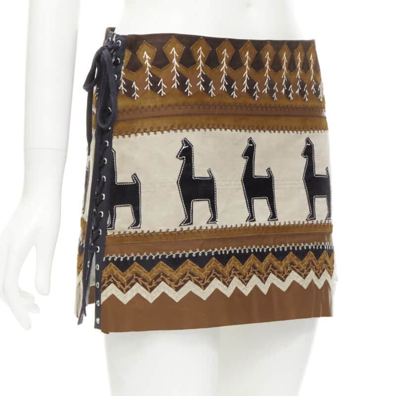 D&g Aztec Suede Skirt Brown Suede Very good condition - Front View