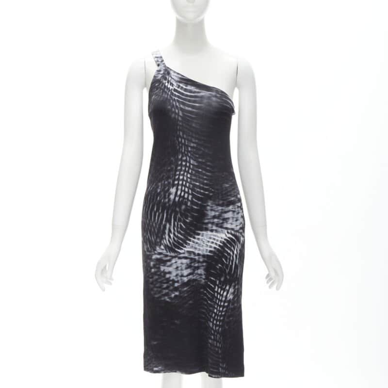 Gucci One Shoulder Dress Grey Viscose Never worn - Front View