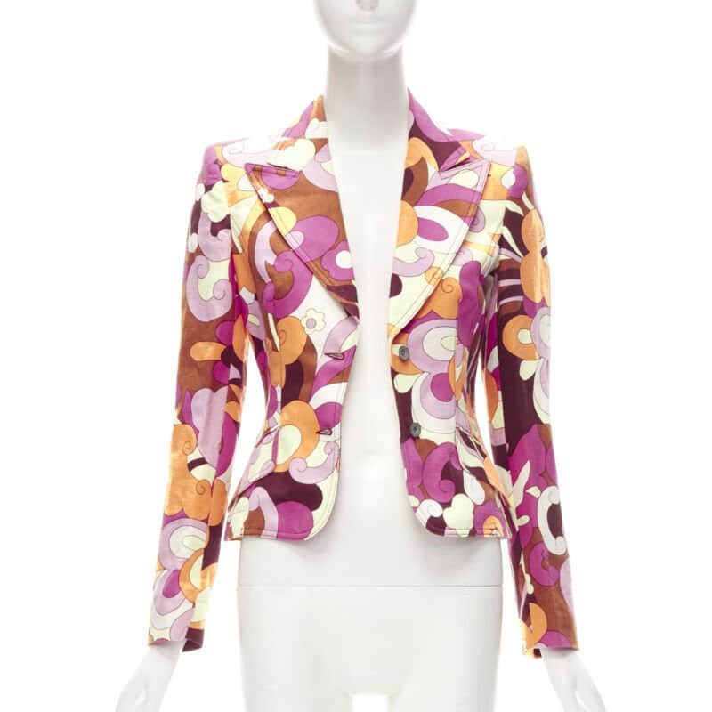 D&g Flower Power Blazer Pink Cotton Very good condition - Front View