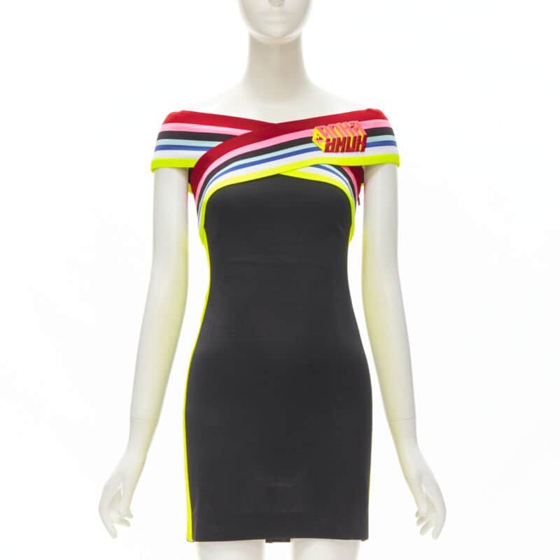 Fendi Cross Strap Dress Black Polyester Very good condition - Front View