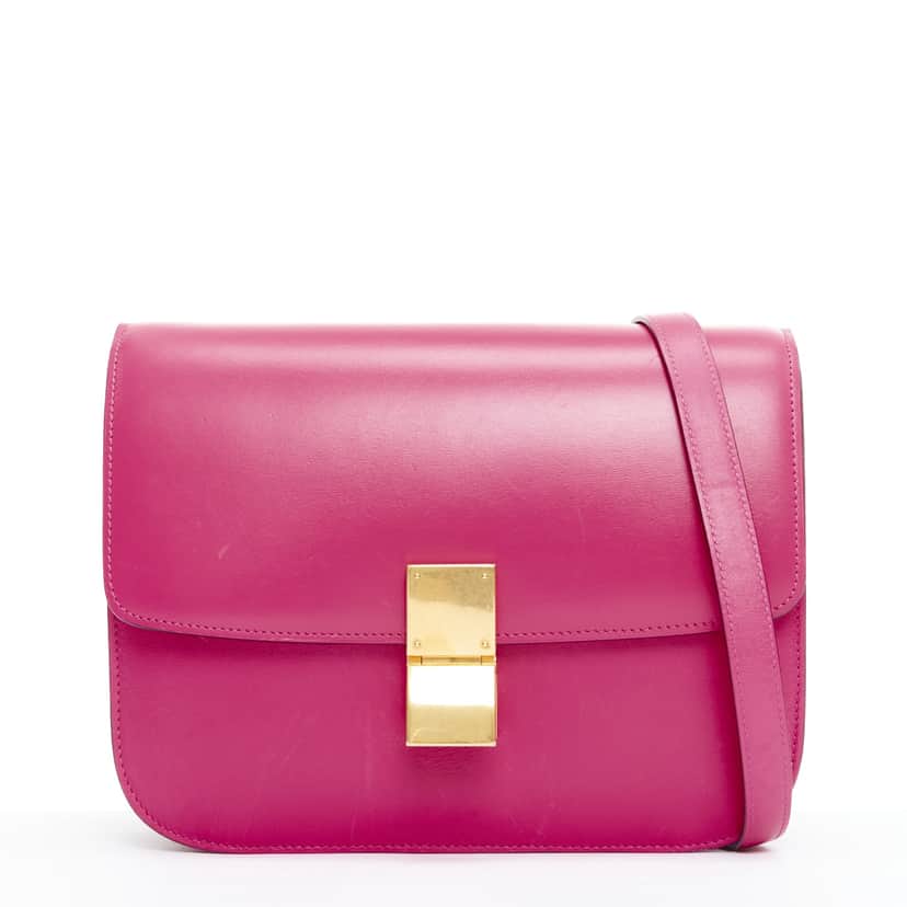 Celine Box Medium Pink Leather Good condition - Front View