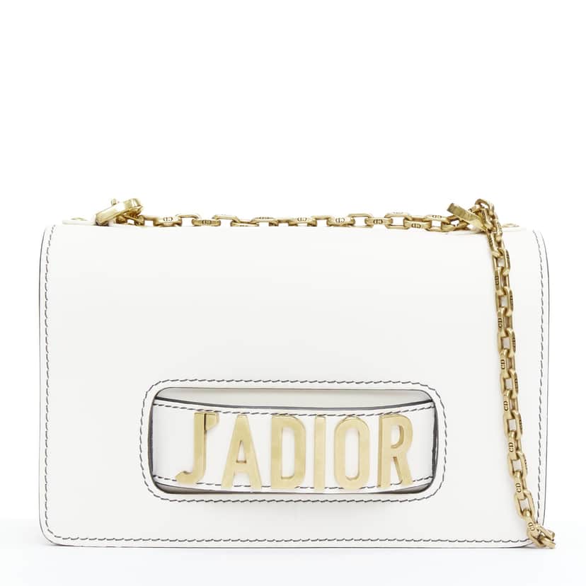 Dior J'Adior Medium White Leather Good condition - Front View