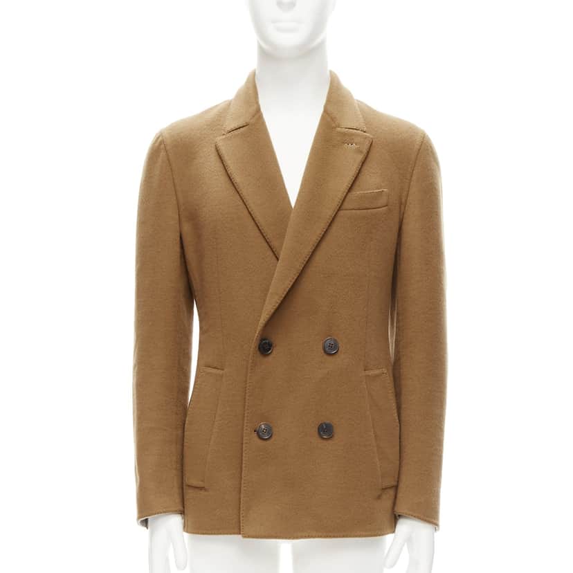 Berluti Cashmere Double-Breasted Jacket Brown Cashmere Never worn - Front View