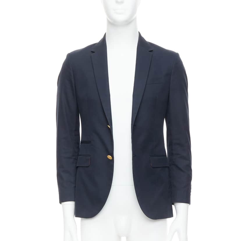 Valentino Garavani Tweed Moto Jacket Navy Cotton Fair condition - Front View