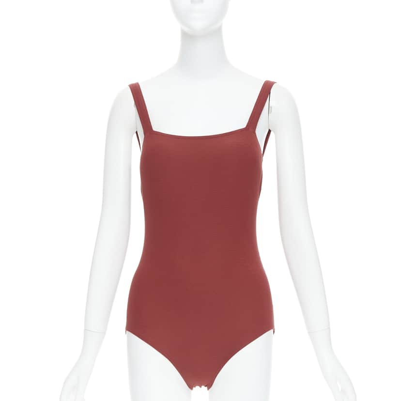 Hermès Orange Twill Bodysuit Burgundy Polyamide Very good condition - Front View